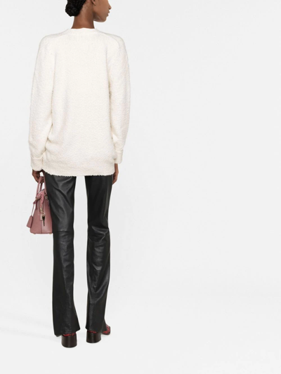 Shop Maison Margiela V-neck Knitted Cardigan In Neutrals