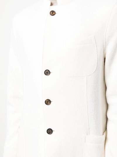 Shop Eleventy Single-breasted Wool Blazer In White