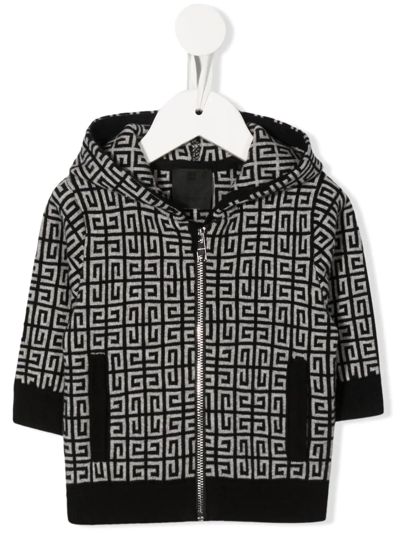 Shop Givenchy Knitted 4g Patterned Hoodie In Black