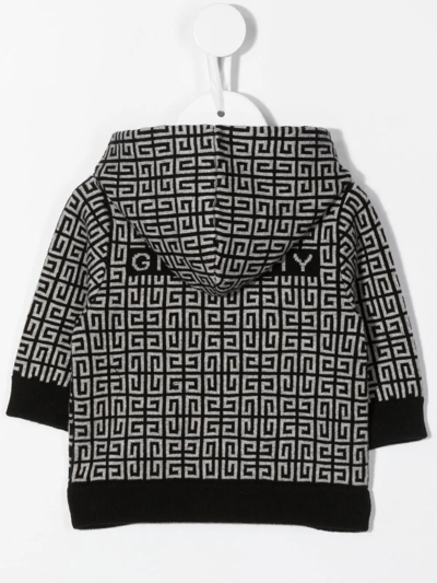 Shop Givenchy Knitted 4g Patterned Hoodie In Black