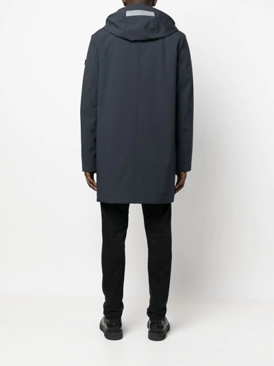 Peuterey Logo-patch Hooded Parka In Blue
