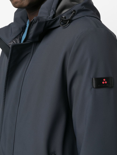 Peuterey Logo-patch Hooded Parka In Blue