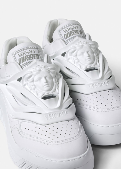 Shop Versace Odissea Sneakers In White