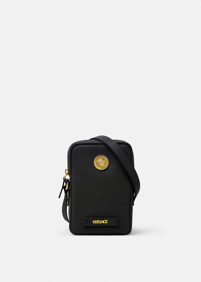 Shop Versace Medusa Biggie Small Crossbody Bag In Black