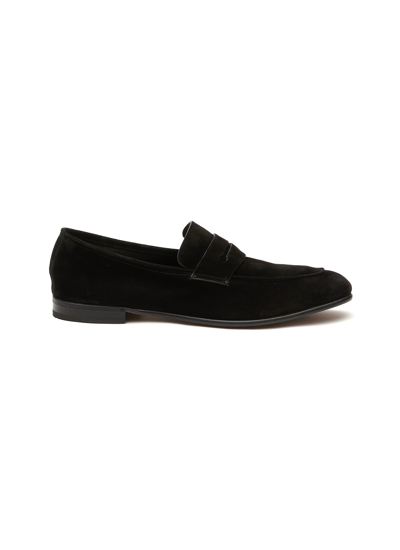 Shop Ermenegildo Zegna ‘l'asola' Suede Loafers In Black