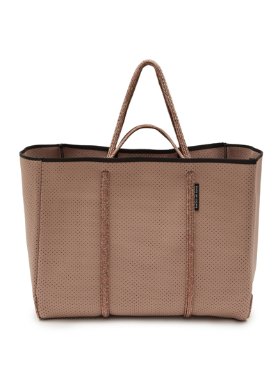 Shop State Of Escape 'odyssey' Oversized Neoprene Tote Bag In Neutral