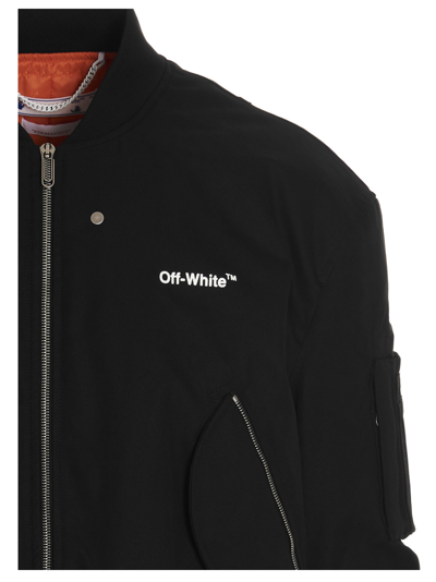 Shop Off-white Diagonal Bomber Jacket In Black