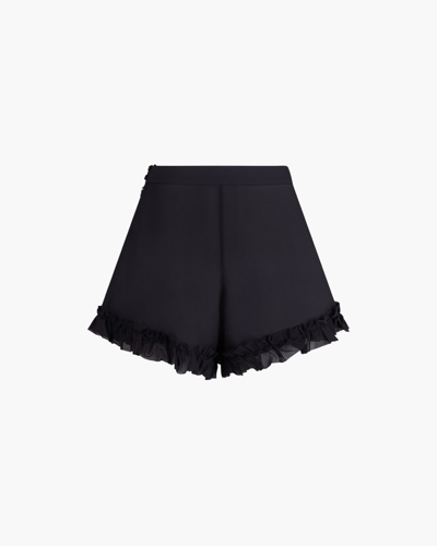 Shop Khaite The Rory Shorts In Silk In Black 200
