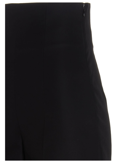 Rochas Ruffle Wide-leg Tailored Trousers In Black