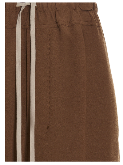 Shop Rick Owens Drawstring Cropped Astaires Trousers In Brown