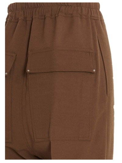 Shop Rick Owens Drawstring Cropped Astaires Trousers In Brown