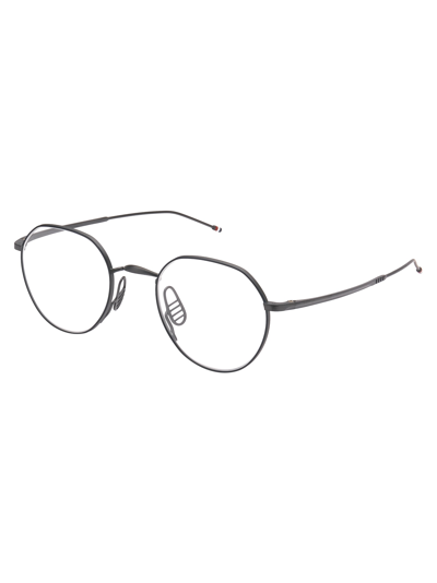 Shop Thom Browne Tb-914 Glasses In Black Iron - Navy Enamel - 12k Gold