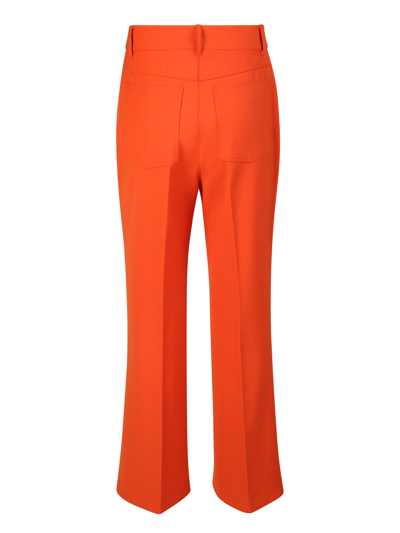 Stella Mccartney Cropped Stretch-twill Flared Pants In Orange