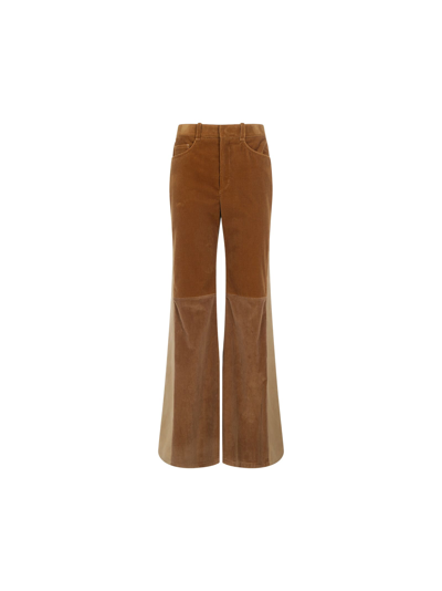 Shop Chloé Pants In Off Brown