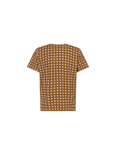 Tory Burch Logo Checker-print T-shirt In Pink
