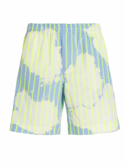 Shop Msgm Bleached-effect Bermuda Shorts In Multicolor