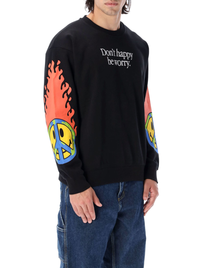 Shop Market Smiley Heart On Fire Sweatshirt In Black