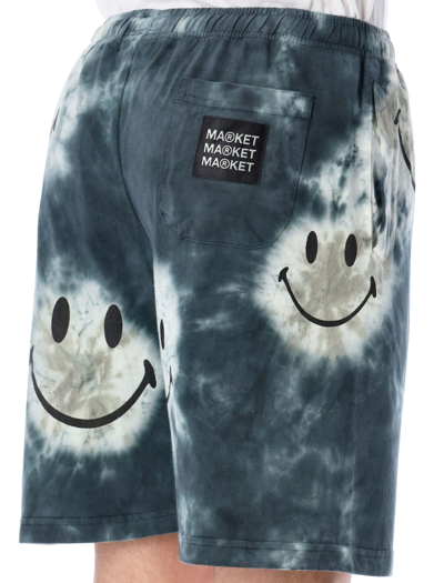 Shop Market Smiley Shibori Dye Shorts In Black