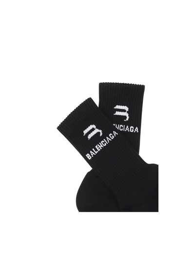 Shop Balenciaga Socks In Black/white