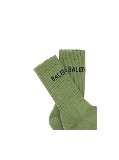 Shop Balenciaga Socks In Light Khaki/black