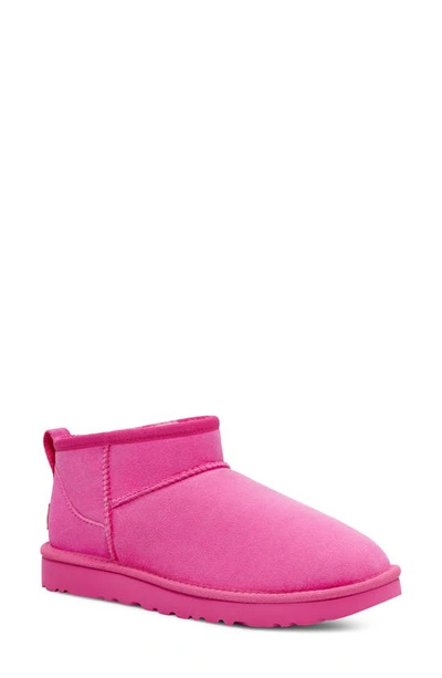 Ugg Classic Ultra Mini Leather Ankle Boots In Pink | ModeSens