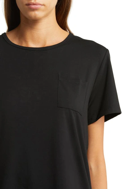 Shop Cozy Earth Ultrasoft Short Sleeve Pajama Top In Black