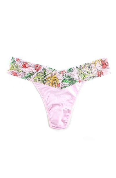 Shop Hanky Panky Original Rise Thong In Island Pink/ Lovely Lace