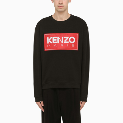 Shop Kenzo | Black And Red Crew Neck Sweater With Logo