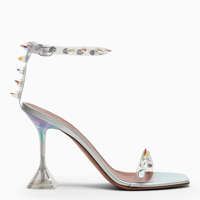 Shop Amina Muaddi | Sandal High Julia Glass In Transparent