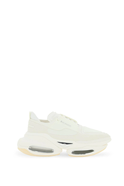 Leather and suede B-Bold low-top sneakers white - Women