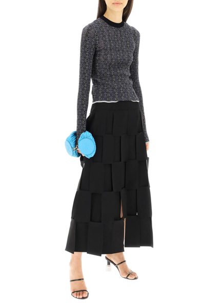 Shop Loewe Anagram-print Devore Knit Sweater In Blue,black