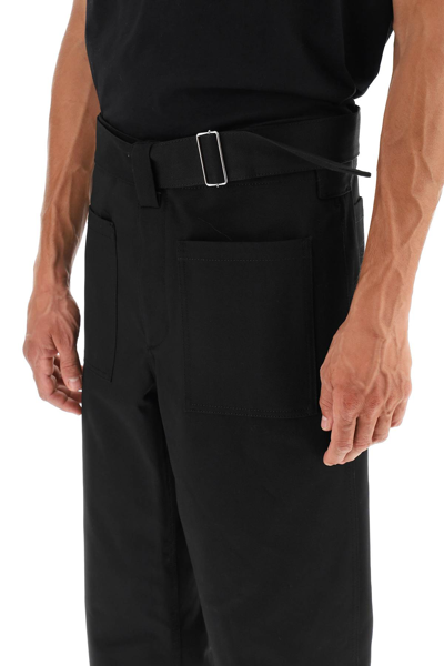 Shop Alexander Mcqueen Belted Double Back Pants In Black