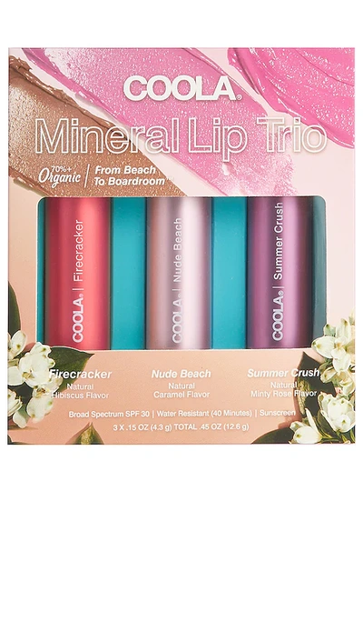 Shop Coola Mineral Liplux Lip Balm Spf30 Trio In Nude Beach  Summer Crush  & Firecracker