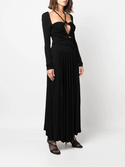 Shop Proenza Schouler Pleated Halter-neck Jersey Dress In Schwarz