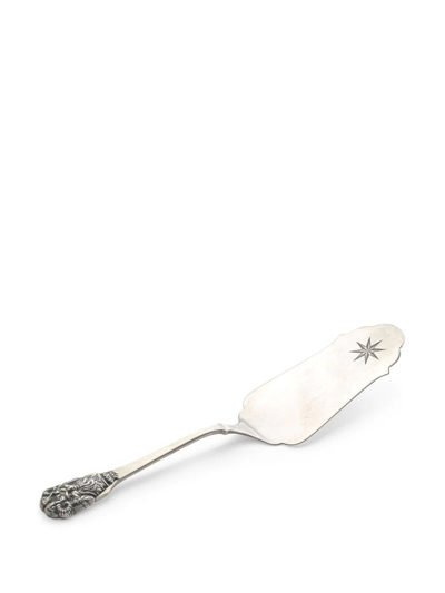 Gucci Engraved-motif Single Cake Server In Silber