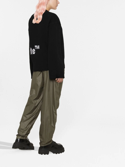 Off-white Logo-intarsia Knit Cardigan In Schwarz