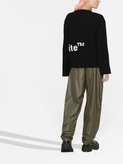 Off-white Logo-intarsia Knit Cardigan In Schwarz