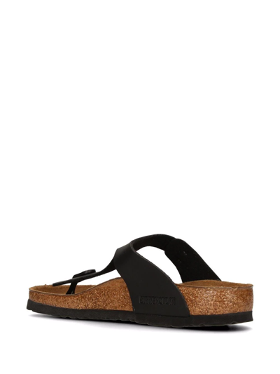 Shop Birkenstock Gizeh Birko-flor Sandals In Black