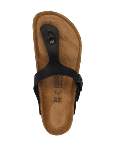 Shop Birkenstock Gizeh Birko-flor Sandals In Black