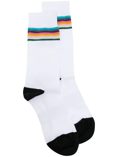 Shop Paul Smith 'artist Stripe' Cycling Socks In White