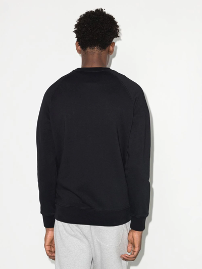 Maison Kitsuné Logo-print Long-sleeve Sweatshirt In Black