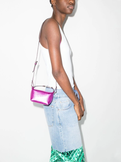 Shop Eéra Mini Moon Leather Top Handle Bag In Pink