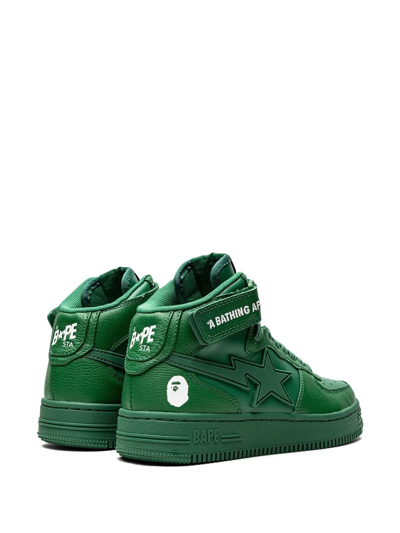 Shop A Bathing Ape Bape Sta Mid L It "green" Sneakers