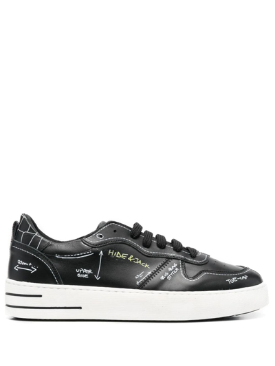 Shop Hide & Jack Sketch-style Print Low-top Sneakers In Black