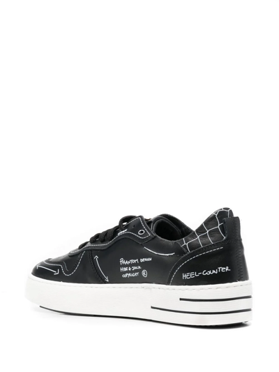 Shop Hide & Jack Sketch-style Print Low-top Sneakers In Black