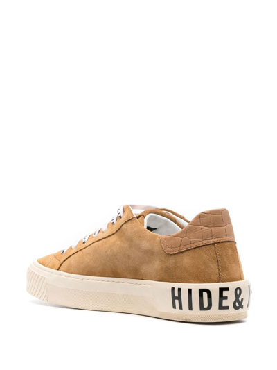 Shop Hide & Jack Side Logo-patch Detail Sneakers In Neutrals