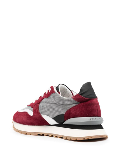Hide & Jack Colour-block Low-top Sneakers In Red