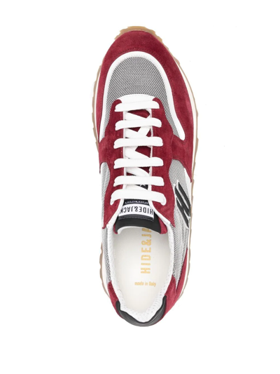 Hide & Jack Colour-block Low-top Sneakers In Red