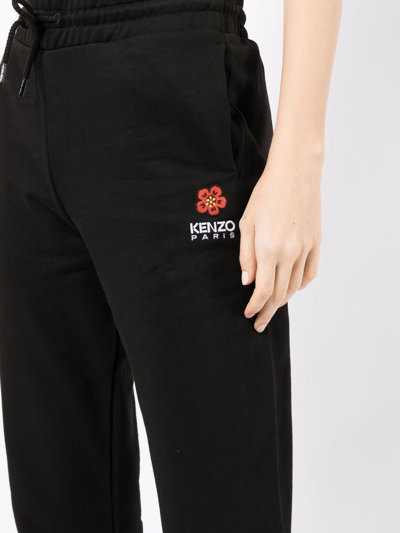 Kenzo Cotton-fleece Logo-patch Joggers In Black