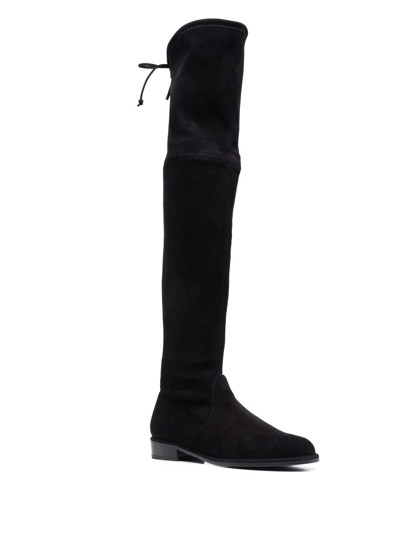 Stuart Weitzman Over The Knee Stretch Suede Boots In Black